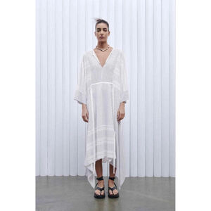 Zara Asymmetric Hem Striped Dress